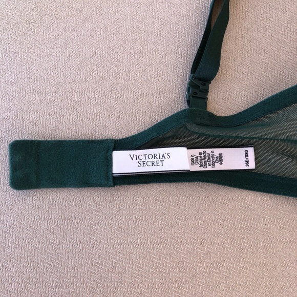 Victoria’s Secret Green With Gold Shimmer Women's Demi Cup Under Wire Bra 36D - Picture 12 of 16